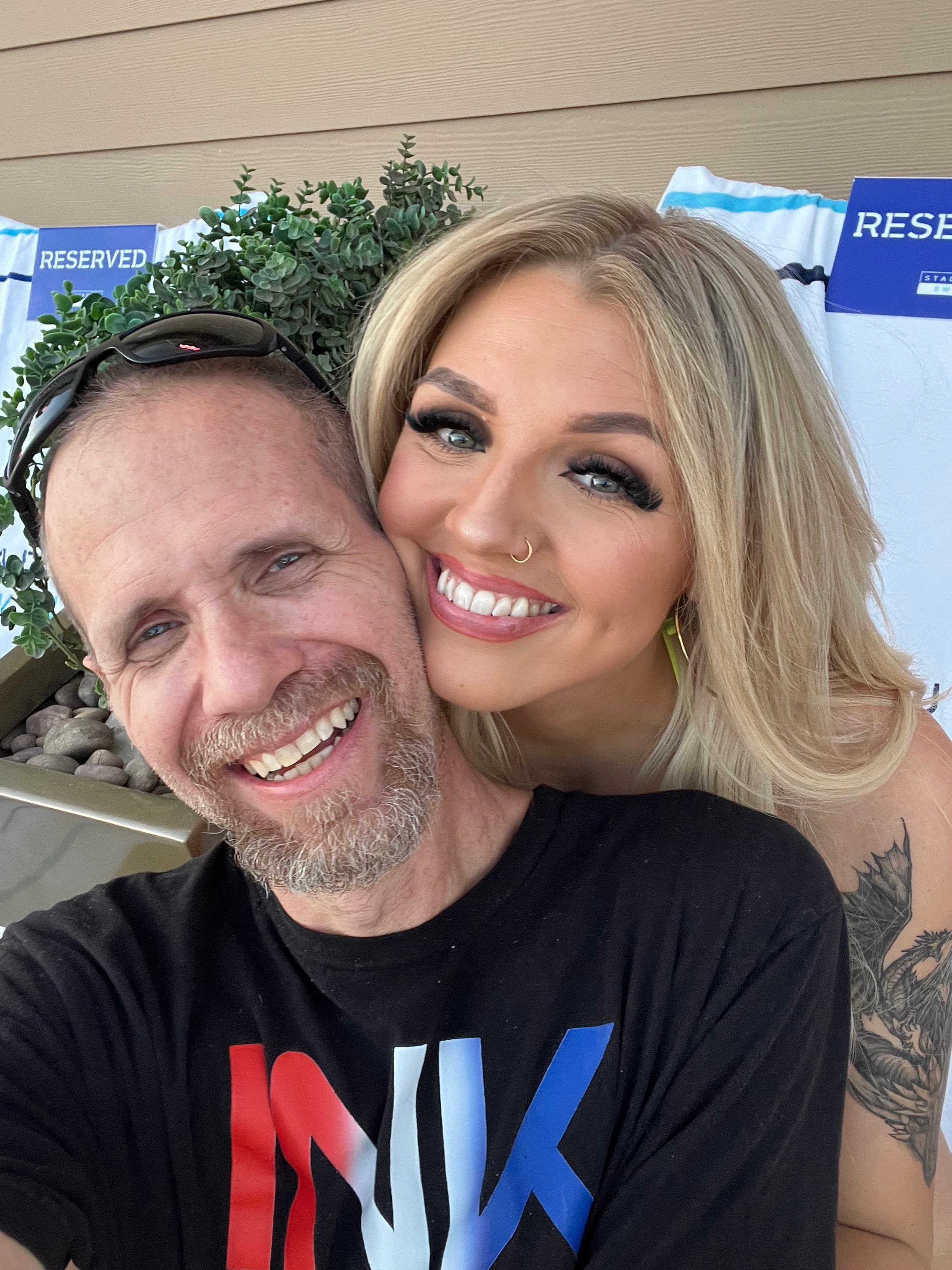 Brandon and Taylor smiling together